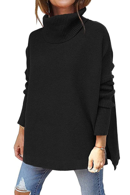 Mina | Mujer Suéter Oversize de Punto con Cuello Alto