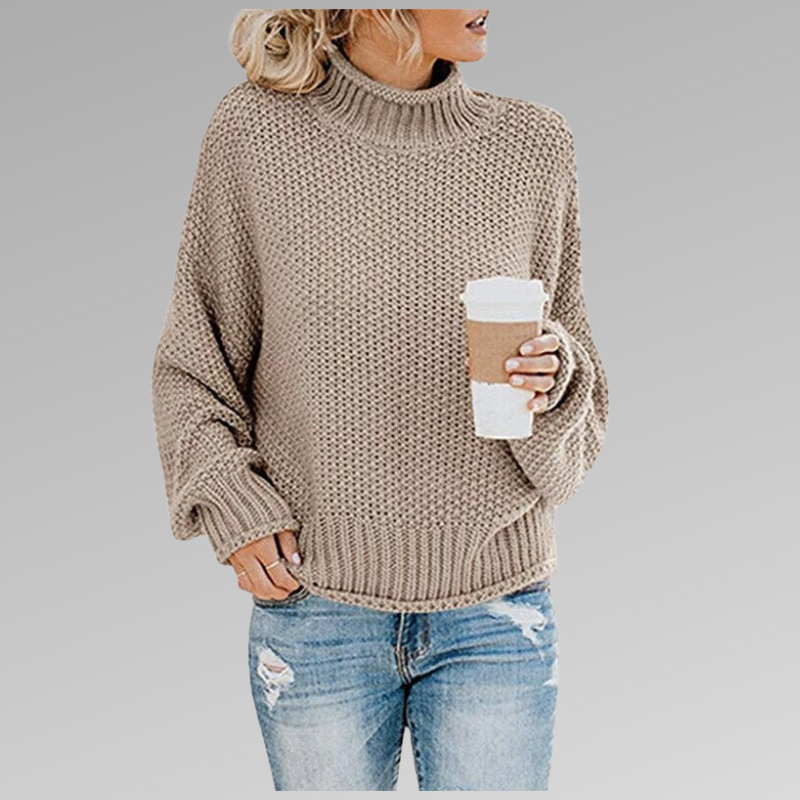 Braelyn | Mujer Suéter de Punto de Cuello Alto Minimalista