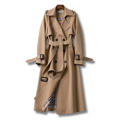 Marja | Mujer Abrigo Trench con Cinturón y Cuello de Solapa