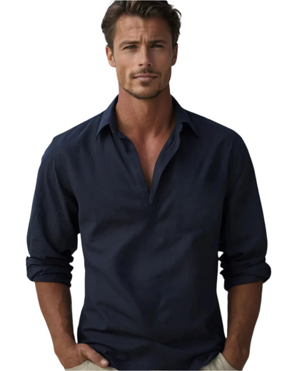 Angelique | Hombre Camisa de Algodón de Corte Ajustado