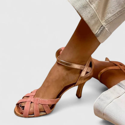 Kylie | Mujer Sandalias de Tacón con Tiras y Hebilla al Tobillo