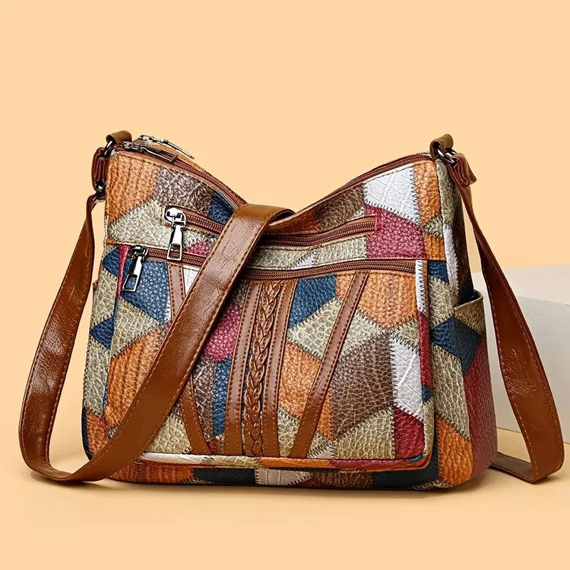 Evelina | Mujer Bolso de Hombro con Estampado Patchwork Geométrico