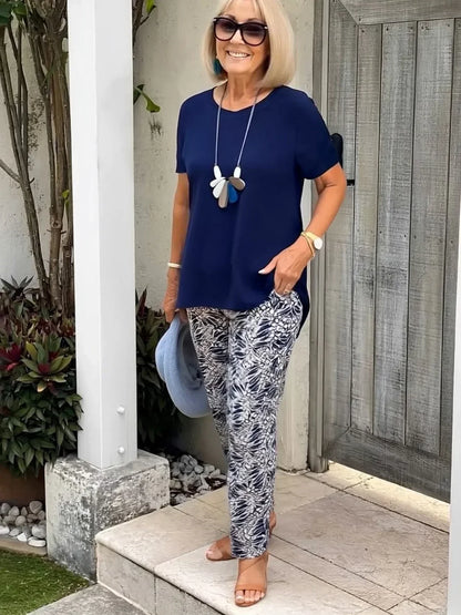 Ulla | Mujer Conjunto de Verano con Estampado Artístico