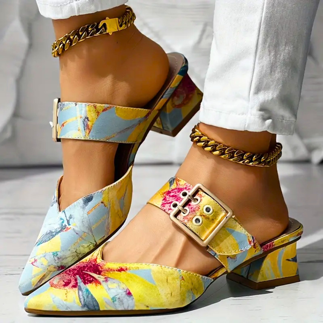 Anweni | Mujer Zapatos de Tacón Multicolores con Suela Acolchada