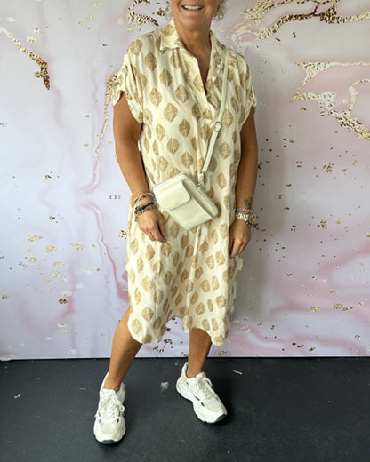 Yentl | Mujer Vestido Largo de Verano con Cuello de Solapa