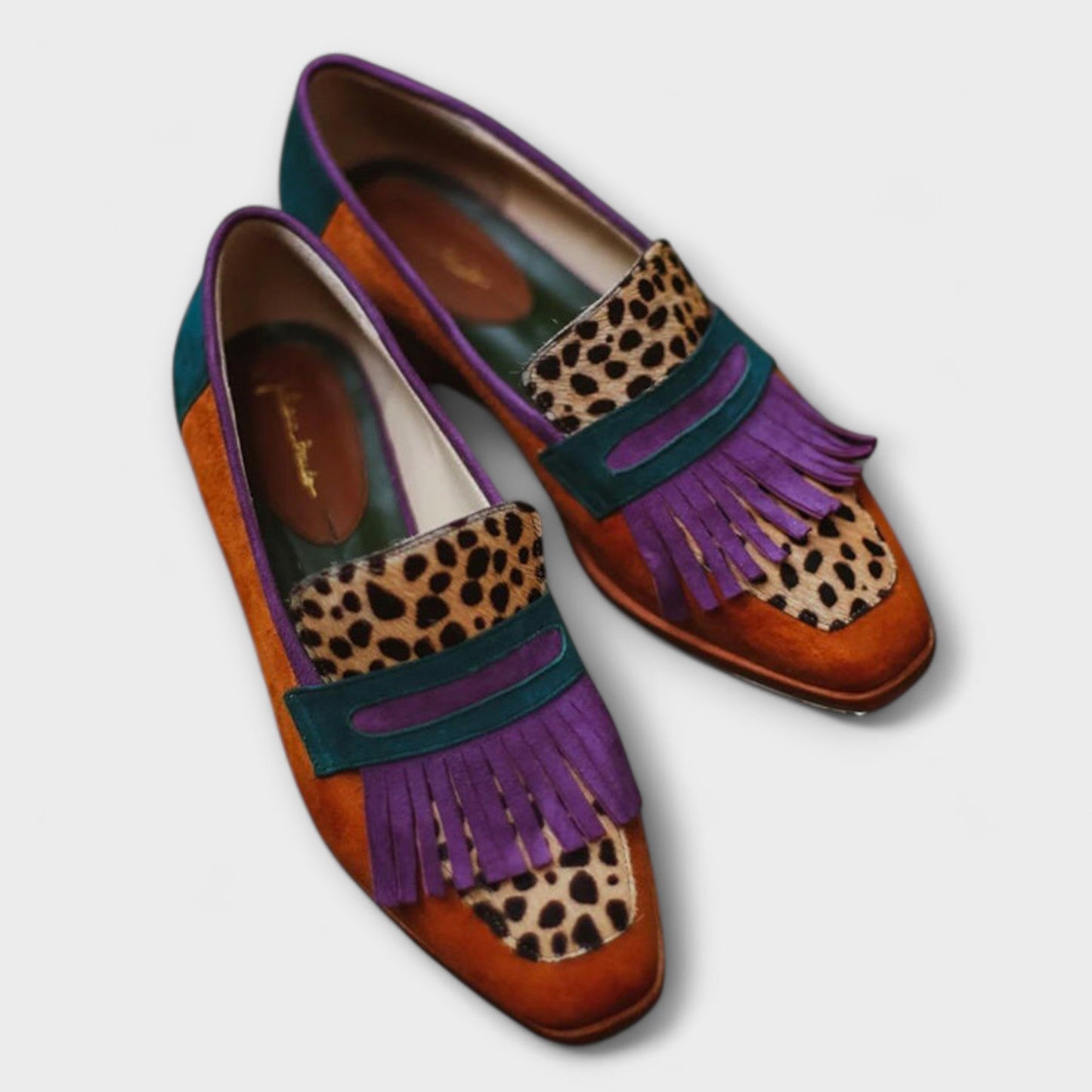 Fallon | Mujer Mocasines de Ante con Estampado de Leopardo
