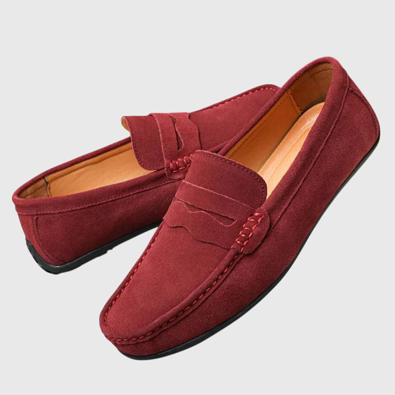 Cathy | Mujer Mocasines Tipo Penny en Rojo Arándano