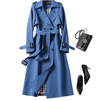 Evelyn | Mujer Gabardina Trench Clásica con Cinturón