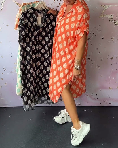 Yentl | Mujer Vestido Largo de Verano con Cuello de Solapa