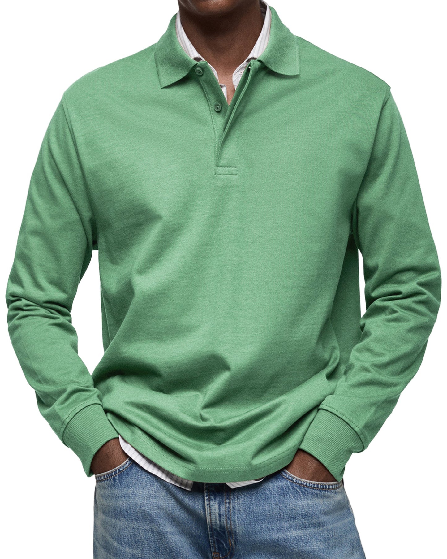 Marcel | Hombre Polo de Manga Larga de Corte Ajustado