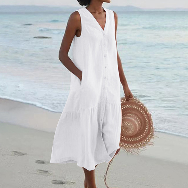 Irene | Mujer Vestido de Verano con Escote en V