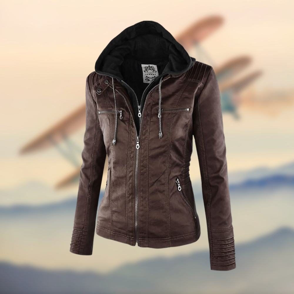Arianne | Mujer Chaqueta Vegana con Capucha Entallada