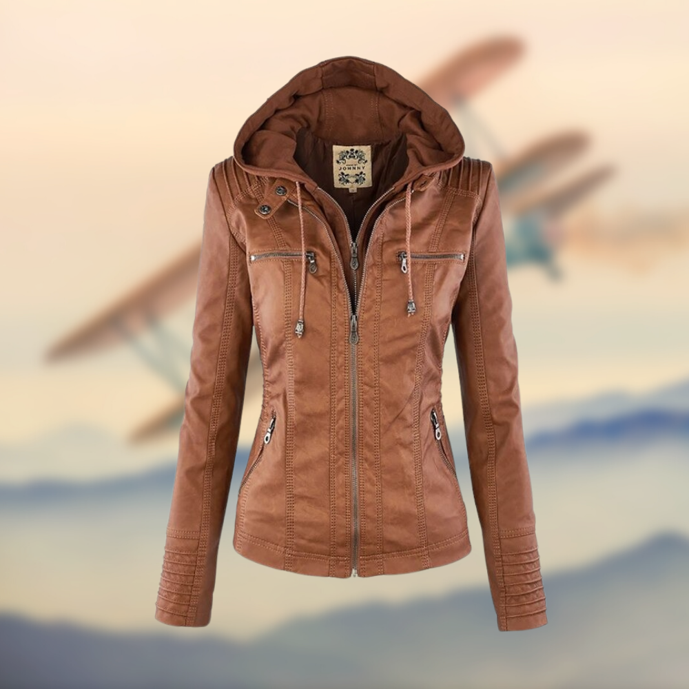 Arianne | Mujer Chaqueta Vegana con Capucha Entallada