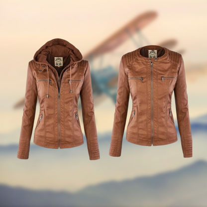 Arianne | Mujer Chaqueta Vegana con Capucha Entallada