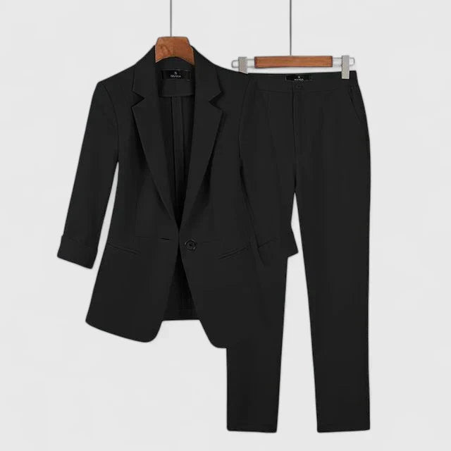 Ariel | Mujer Traje de Dos Piezas con Blazer y Pantalón Recto