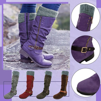 Aira | Mujer Botas Altas hasta la Rodilla Forradas con Hebilla