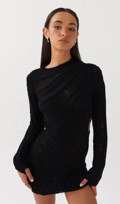 Pien | Mujer Mini Vestido Ceñido con Recortes Laterales