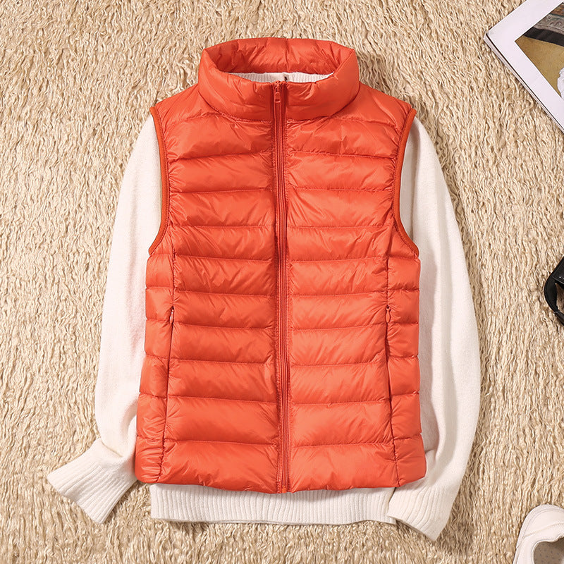 Amelia | Mujer Chaleco Acolchado con Cuello Alto y Cremallera