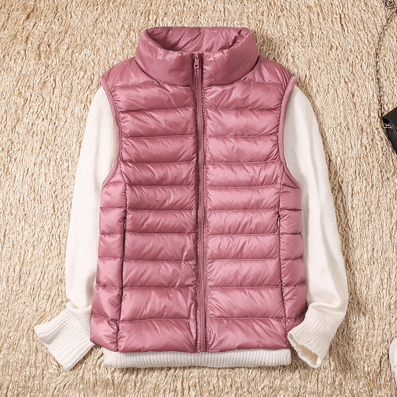 Amelia | Mujer Chaleco Acolchado con Cuello Alto y Cremallera