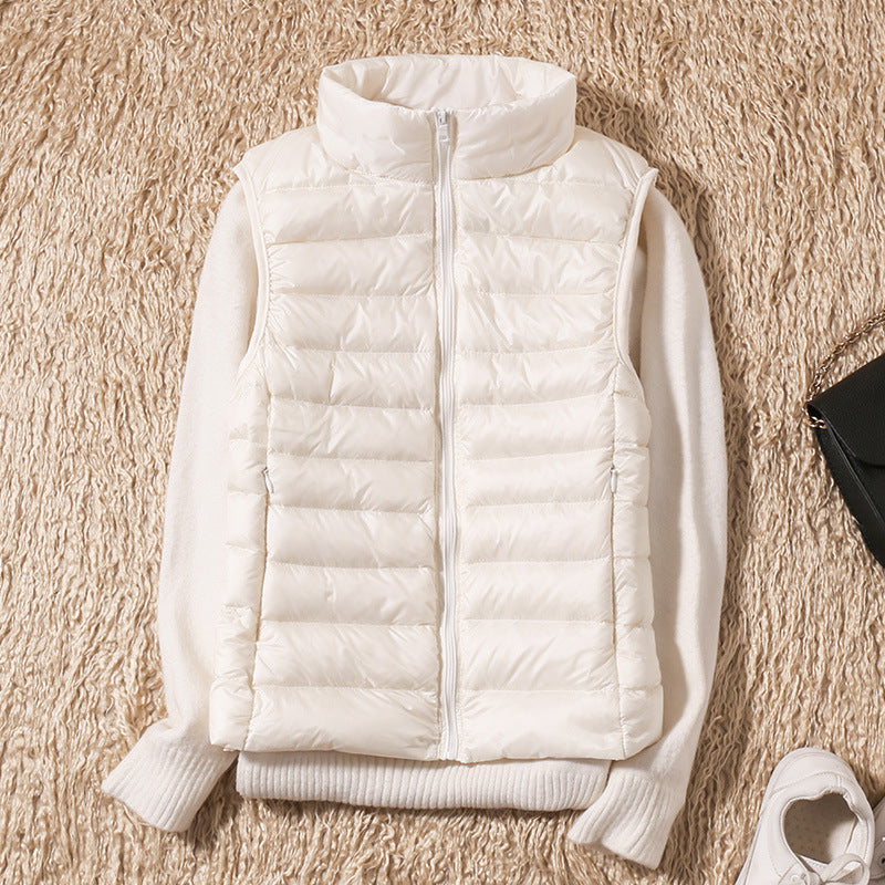 Amelia | Mujer Chaleco Acolchado con Cuello Alto y Cremallera