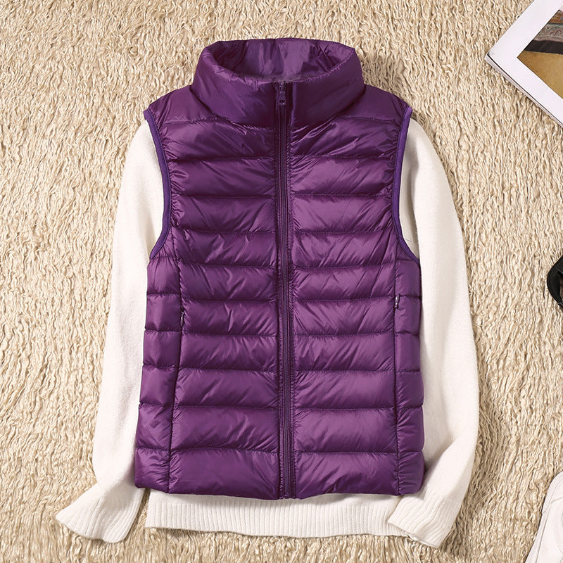 Amelia | Mujer Chaleco Acolchado con Cuello Alto y Cremallera