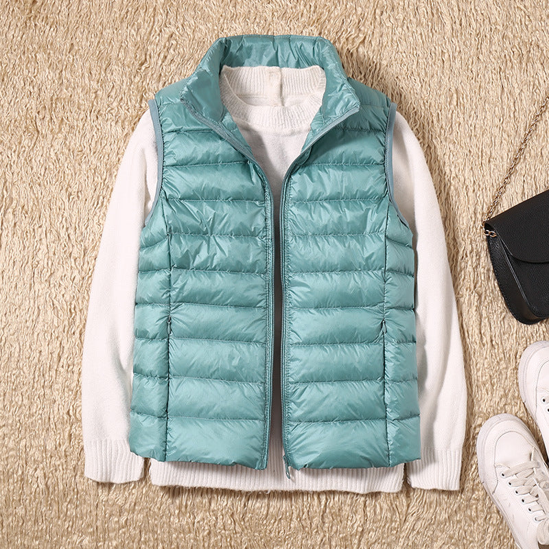 Amelia | Mujer Chaleco Acolchado con Cuello Alto y Cremallera
