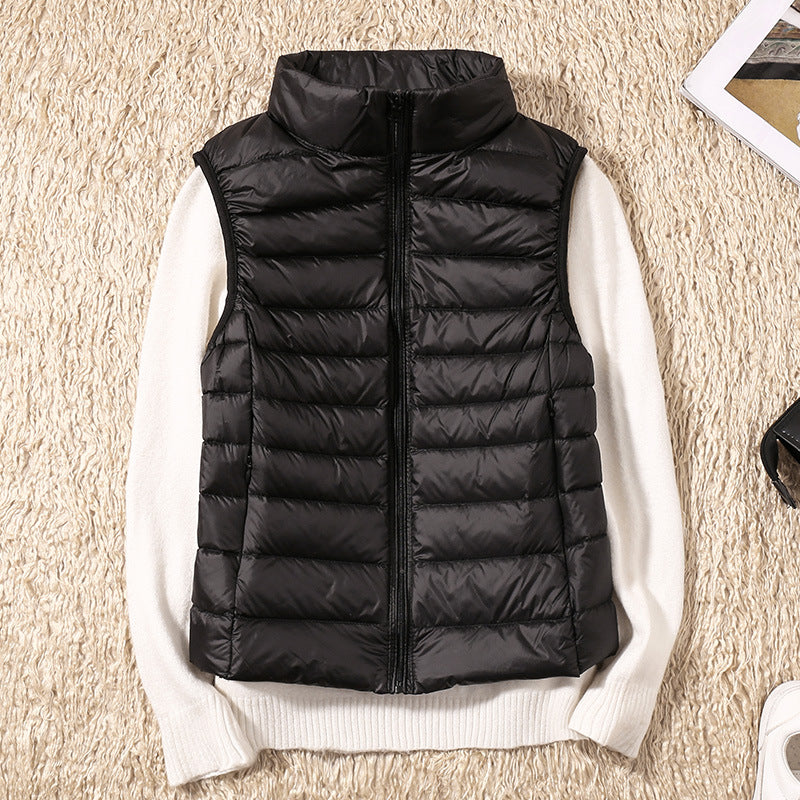 Amelia | Mujer Chaleco Acolchado con Cuello Alto y Cremallera