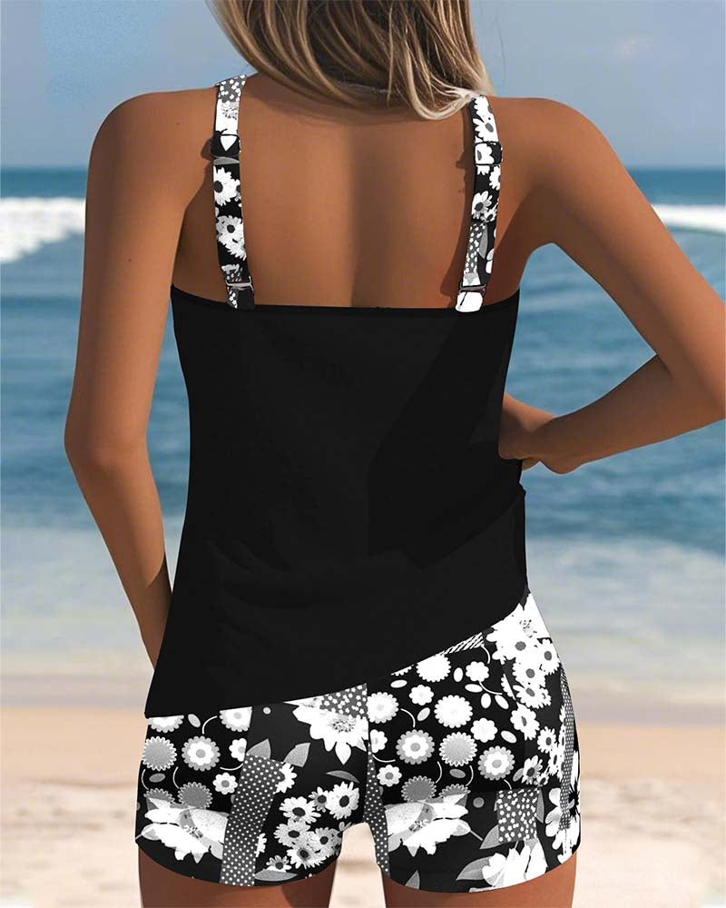 Veerle | Mujer Conjunto de Tankini Floral con Shorts