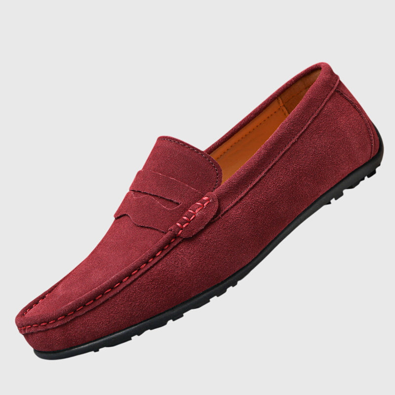 Cathy | Mujer Mocasines Tipo Penny en Rojo Arándano