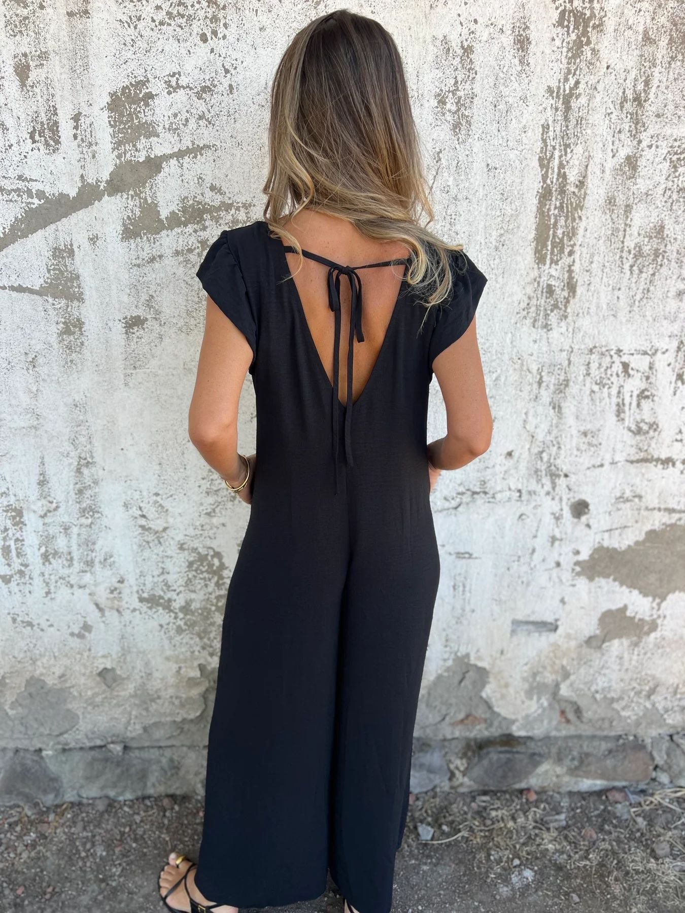 Josephine | Mujer Mono Maxi con Escote en V y Estampado de Leopardo