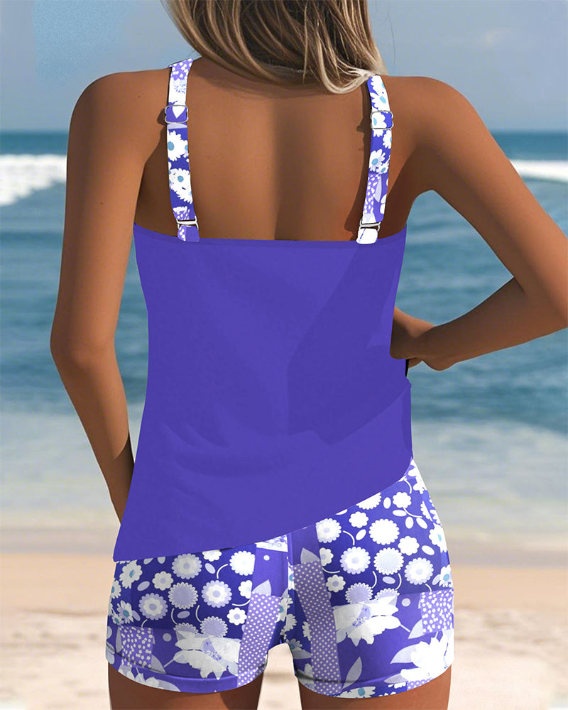 Veerle | Mujer Conjunto de Tankini Floral con Shorts