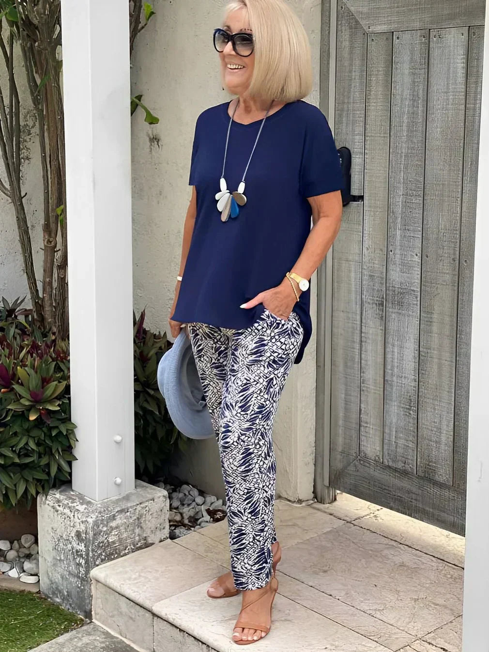 Ulla | Mujer Conjunto de Verano con Estampado Artístico