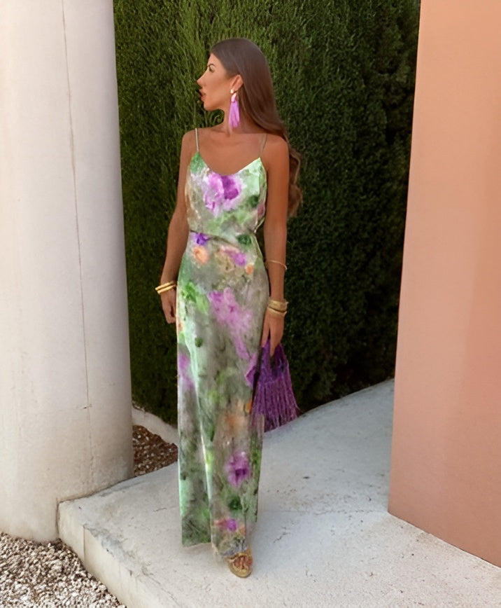 Tove | Mujer Vestido Maxi Tie-Dye con Bufanda