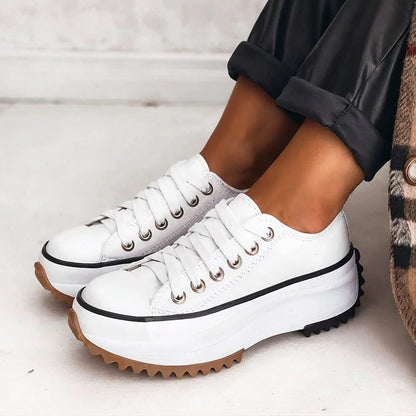 Brooke | Mujer Zapatillas de Lona con Plataforma y Cordones