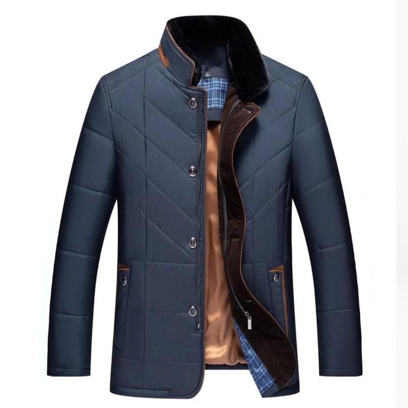 Olivier | Hombre Chaqueta Acolchada con Cuello de Terciopelo