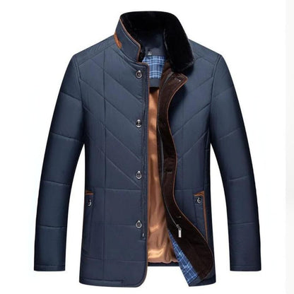 Olivier | Hombre Chaqueta Acolchada con Cuello de Terciopelo