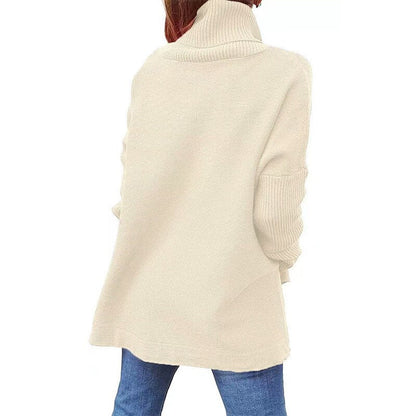 Mina | Mujer Suéter Oversize de Punto con Cuello Alto