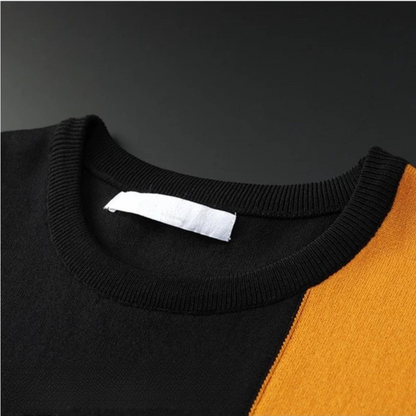 Mason | Hombre Camiseta de Manga Corta con Paneles Geométricos de Color
