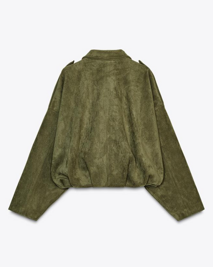 Noraly | Mujer Chaqueta Bomber de Ante con Forro