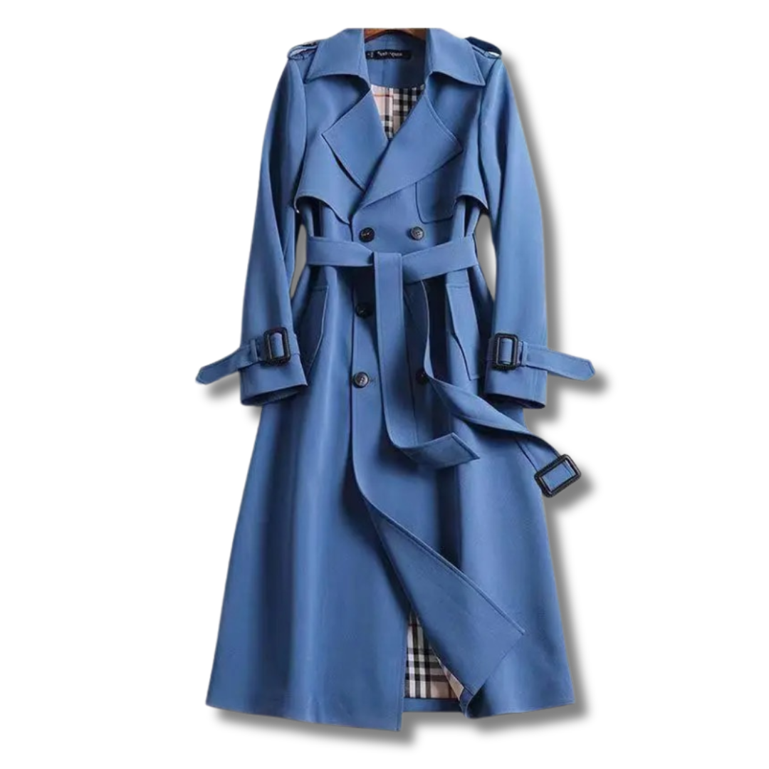 Marja | Mujer Abrigo Trench con Cinturón y Cuello de Solapa
