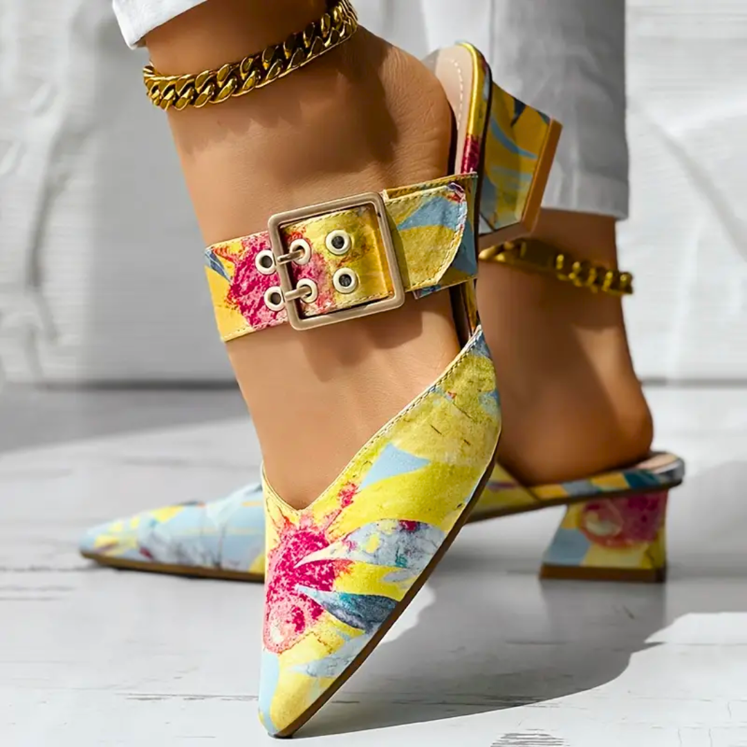 Anweni | Mujer Zapatos de Tacón Multicolores con Suela Acolchada