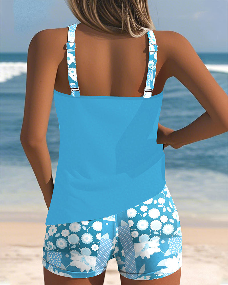 Veerle | Mujer Conjunto de Tankini Floral con Shorts