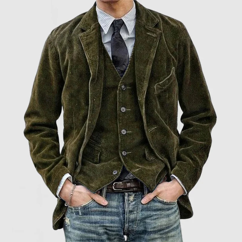 Roman | Hombre Conjunto de Chaqueta y Chaleco de Terciopelo