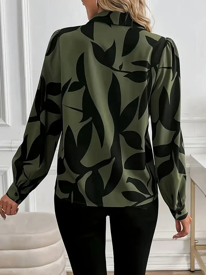Olivia | Mujer Blusa Holgada con Escote en V y Estampado Abstracto