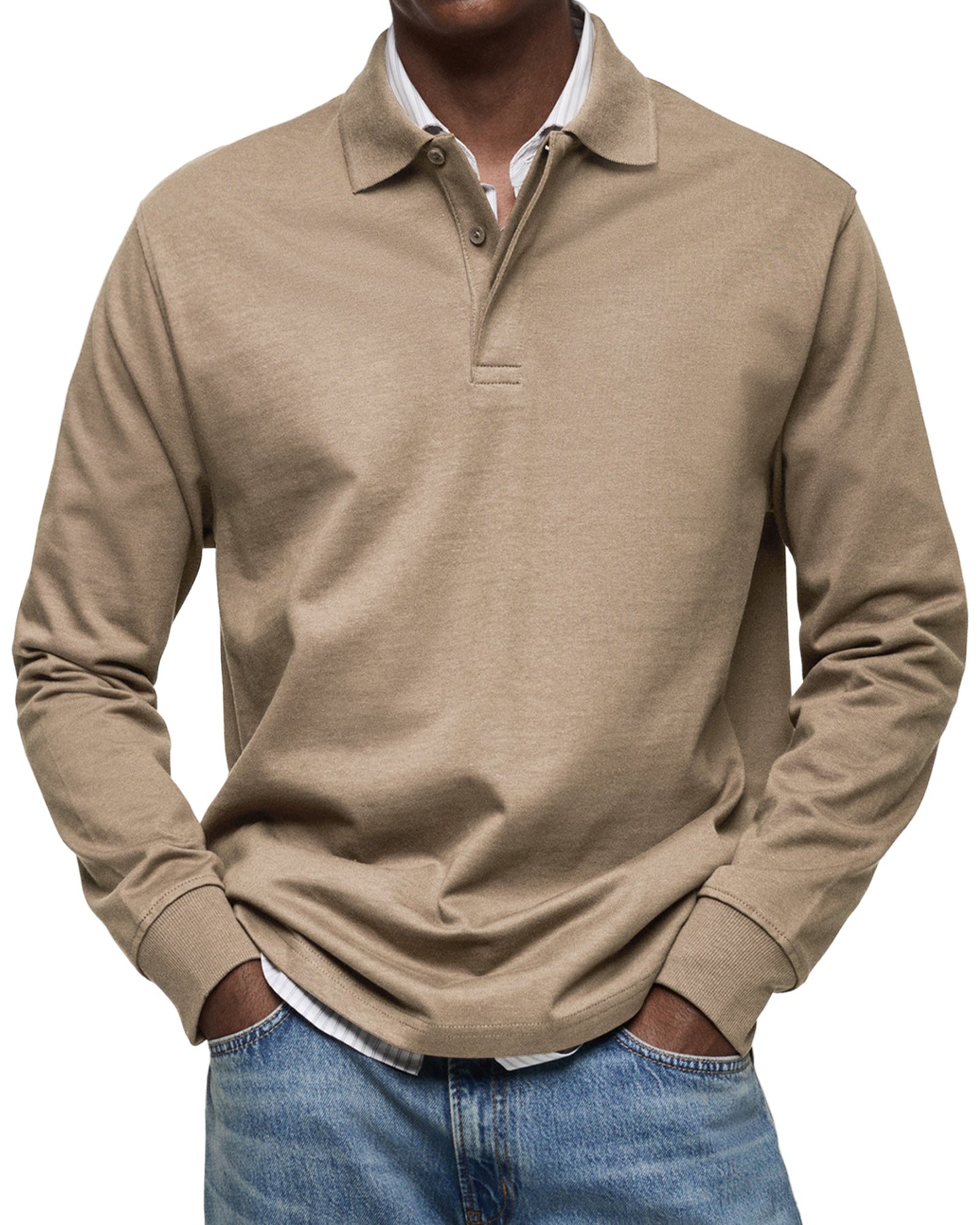 Wessel | Hombre Polo de Manga Larga con Botones