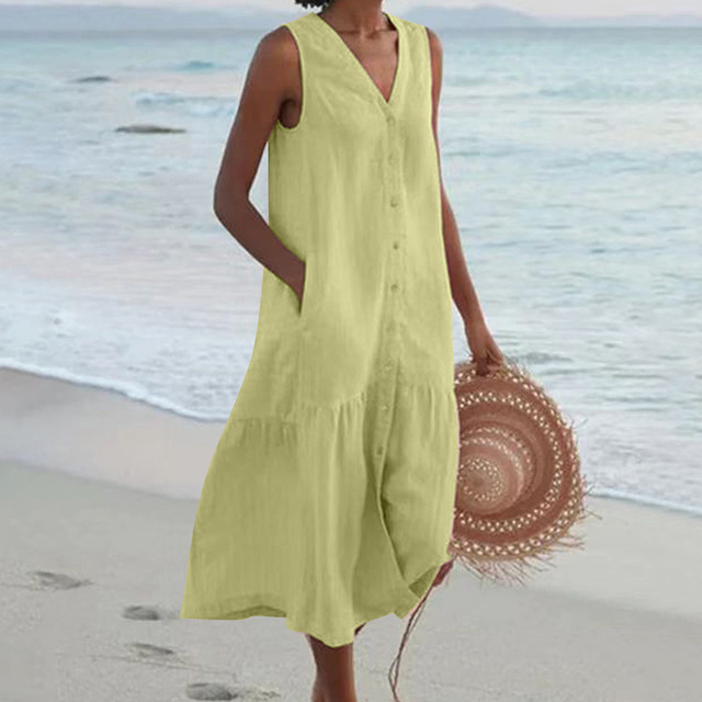 Irene | Mujer Vestido de Verano con Escote en V