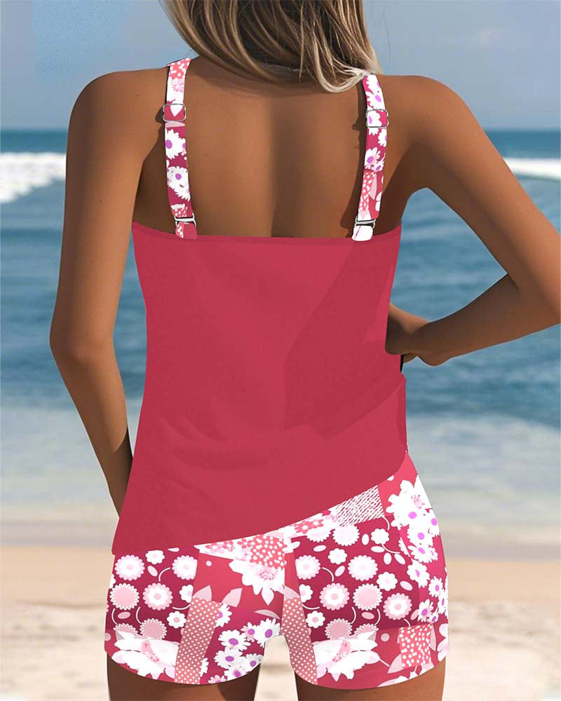 Veerle | Mujer Conjunto de Tankini Floral con Shorts