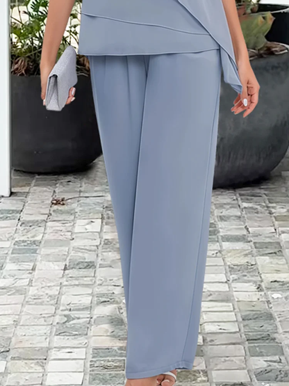 Eleanor | Mujer Conjunto de Dos Piezas con Blusa Fluida y Pantalón Ancho