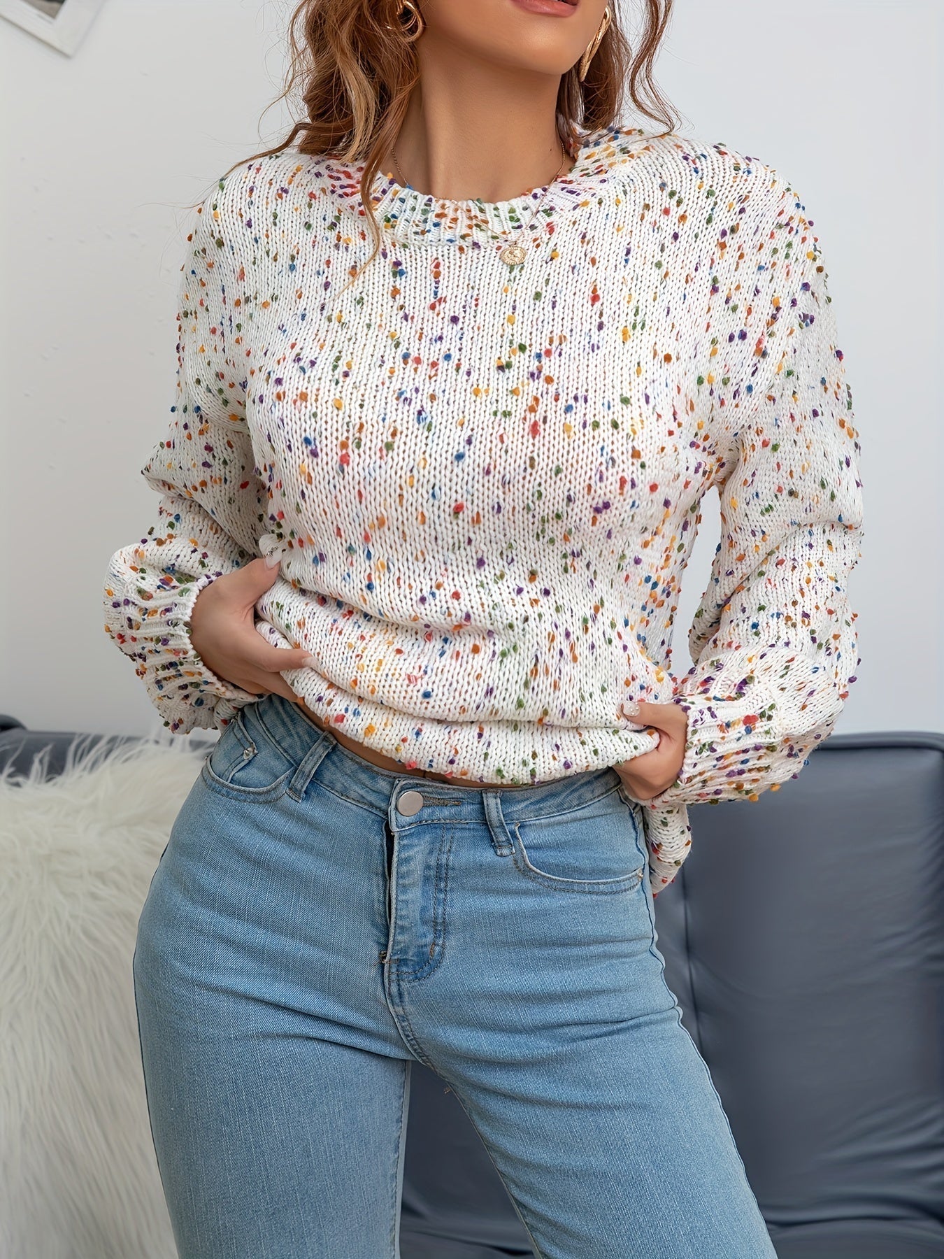 Cecily | Mujer Suéter de Punto Colorido