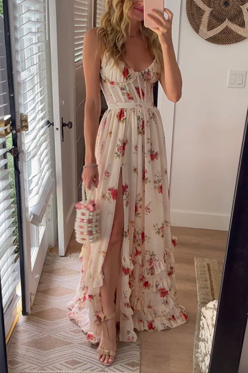 Klaziena | Mujer Vestido Largo Floral Fluido